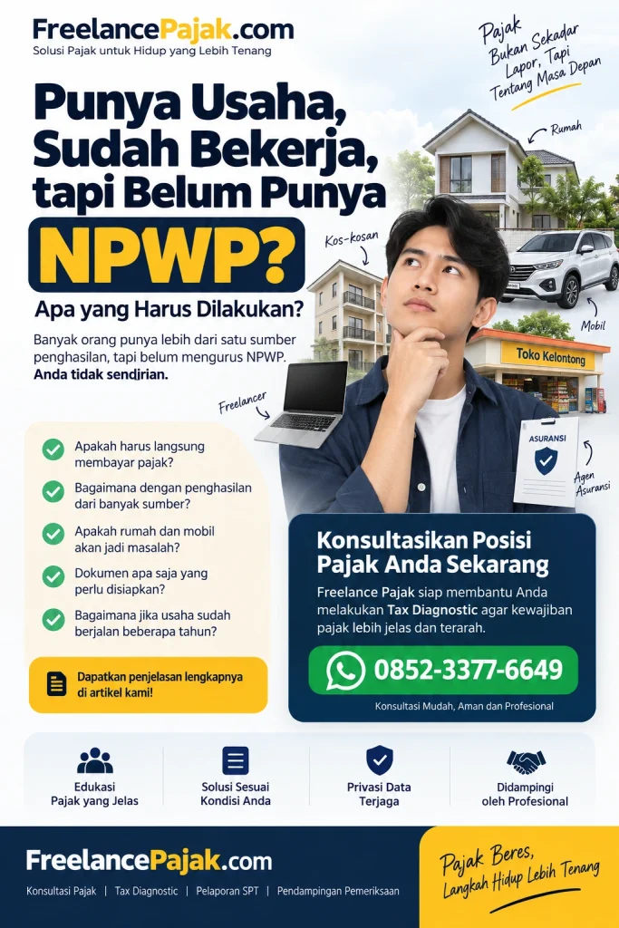 Ilustrasi pelaku usaha dan pekerja yang belum punya NPWP sedang memeriksa aturan NIK jadi NPWP