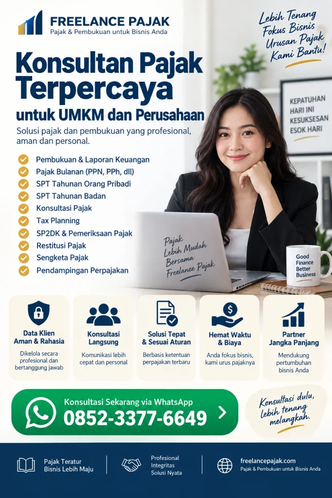 Konsultan pajak terpercaya Freelance Pajak untuk UMKM dan perusahaan